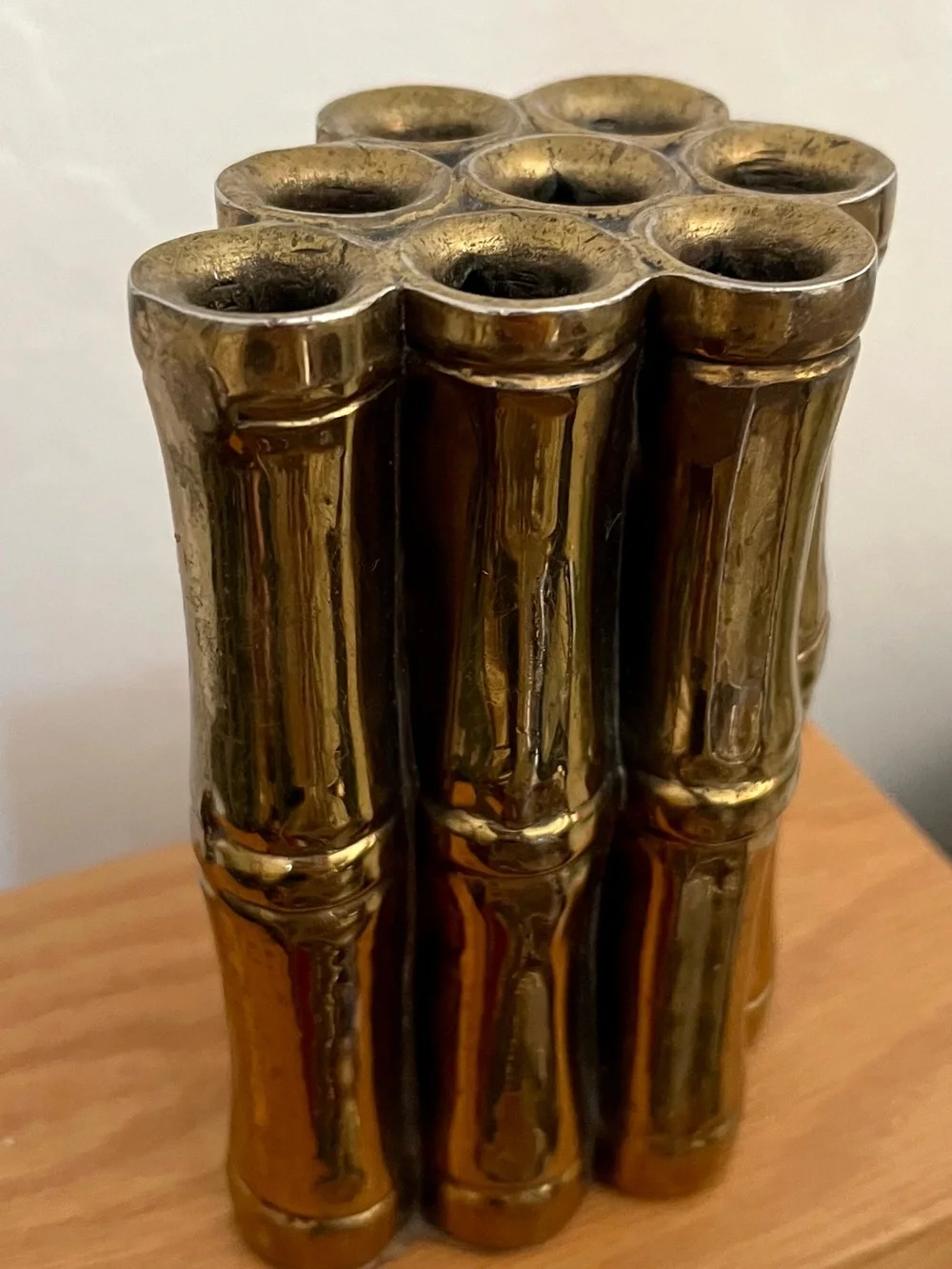 Vintage MCM Brass Bamboo Cluster- Golden Accent Home Decor